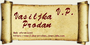 Vasiljka Prodan vizit kartica